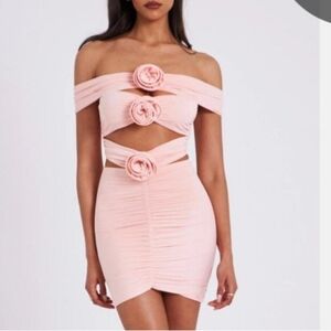 Miss Circle Rose Cutout Mini Dress